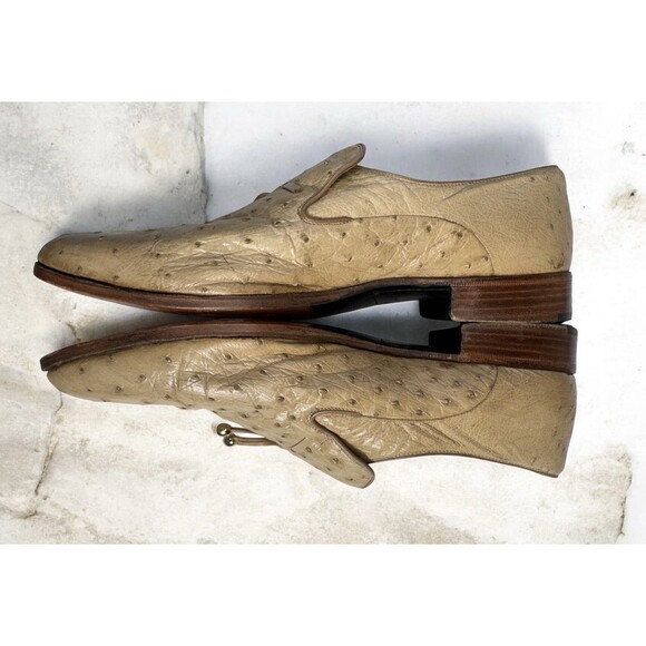 Moreschi Ostrich Tassel Loafers Italy Men’s Size 9.5 For Brass Boot Champagne main image 7